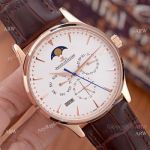 Jaeger-LeCoultre Perpetual Calendar 41mm Watch Replica Rose Gold White Face